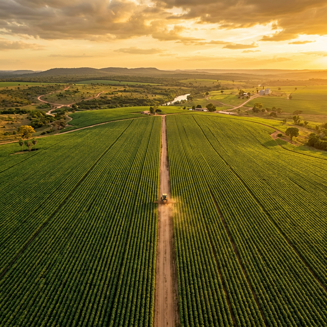 Plantação de soja saudável